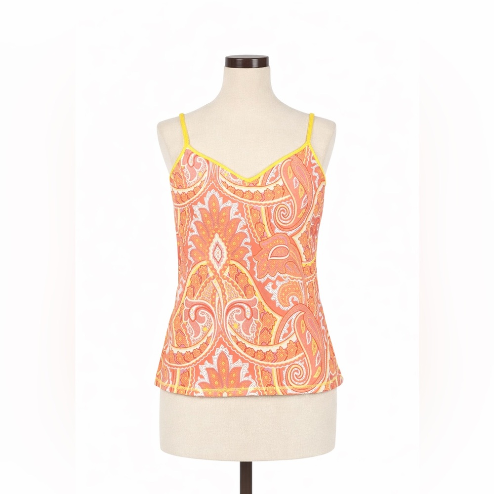 Express Paisley Camisole Top - Orange and Yellow
